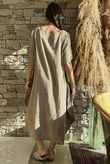 Salcombe Chalk Stripe Cotton Cocoon Dress Tan